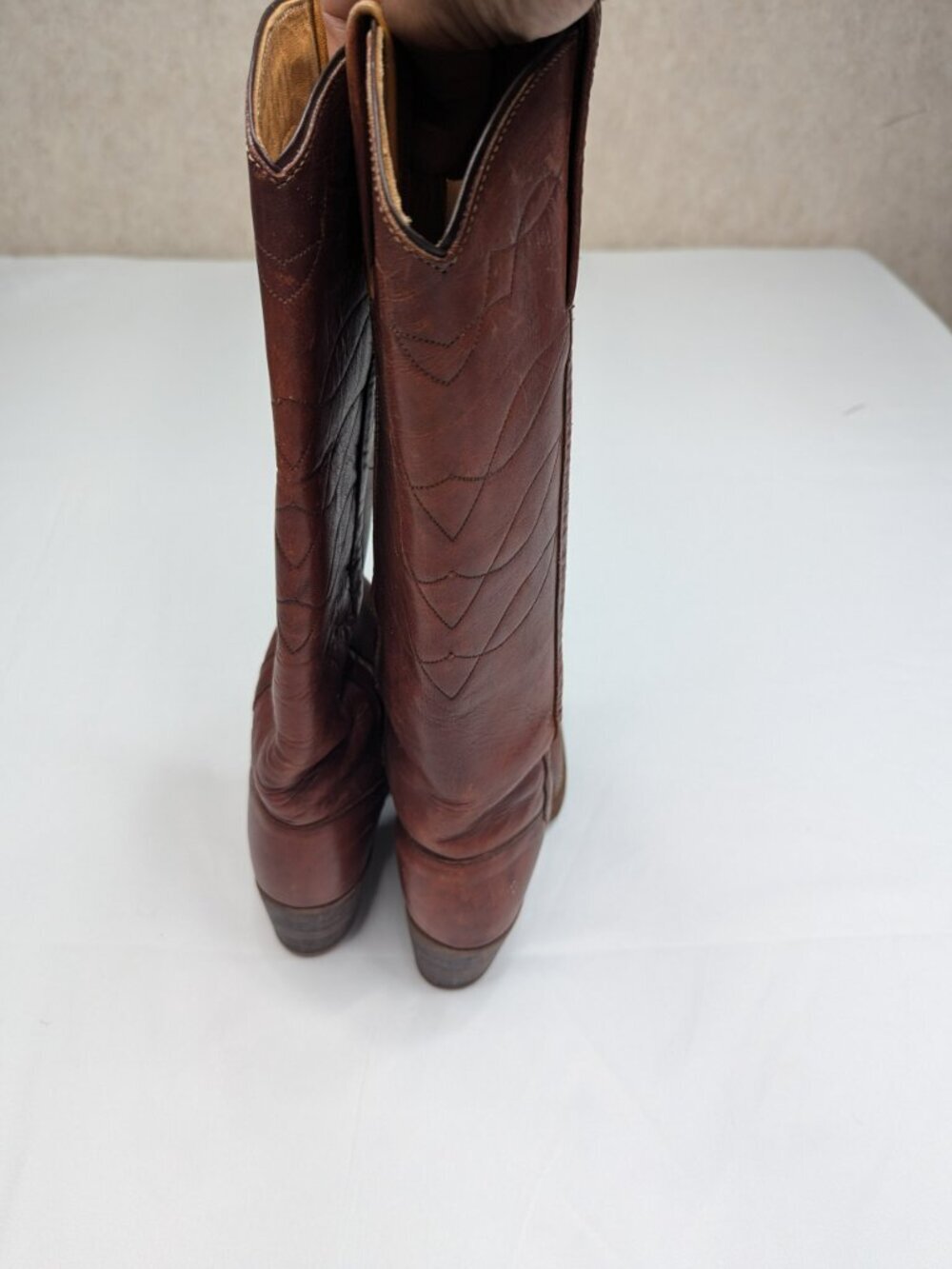 Vintage 1950-1970 FRYE Black Label Campus Stitch Tall Leather Boots 8558 6.5B - Picture 6 of 16